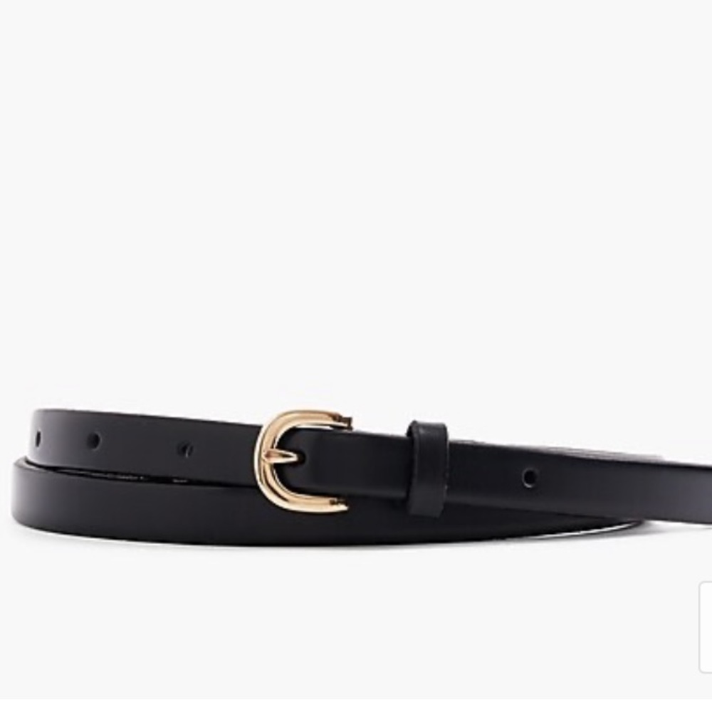 J. Crew Black Italian Leather Belt Size M